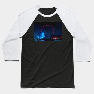 London Eye at Night Baseball T-Shirt